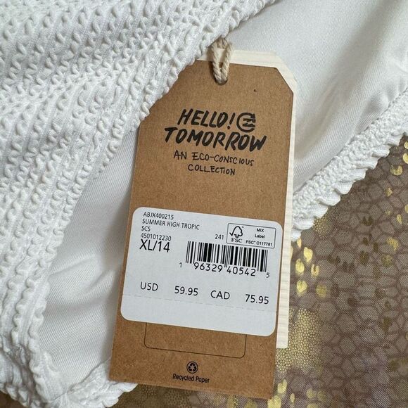 Billabong Summer High Tropic Bikini Bottoms Salt Crystal White XL NWT - Picture 3 of 8
